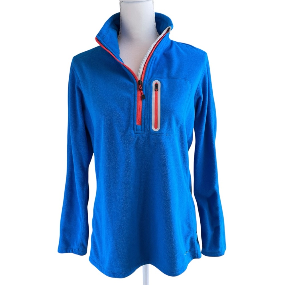 EDDIE BAUER First Ascent Blue Fleece Pullover 1/4 Zip Shirt Sz Large Hiking 1st‎